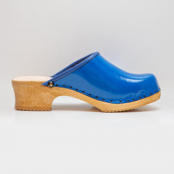 Sabots cuir bleu