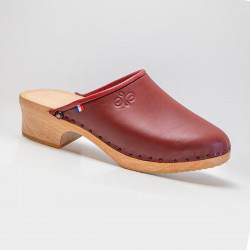 Sabots cuir Bordeaux