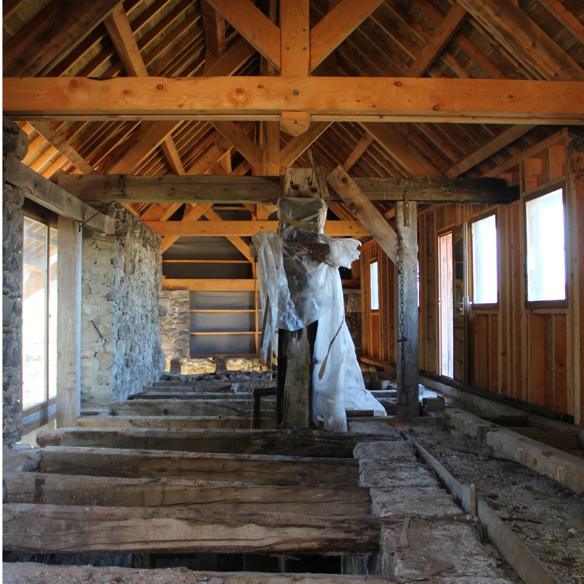 Intérieur de l'ancienne scierie